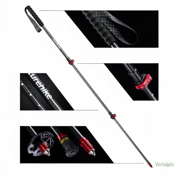 Bâton de trekking en carbone ajustable