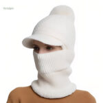Casquette avec écharpe élégante, parfait pour la neige
