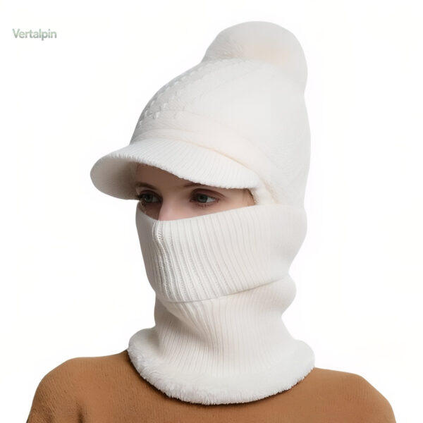 Casquette avec écharpe élégante, parfait pour la neige