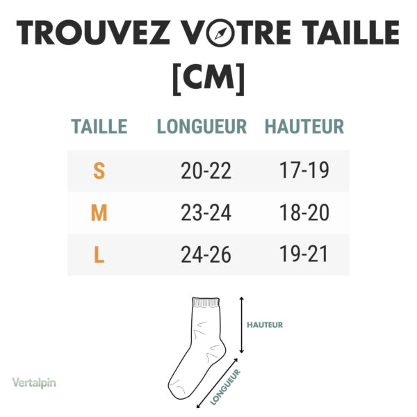 Chaussettes pour randonnées, résistance à l'eau optimale