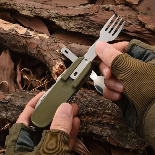 Set de couverts compact pour repas en plein air
