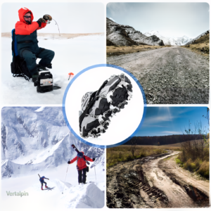 Crampons pour randonnées hivernales, 32 dents robustes