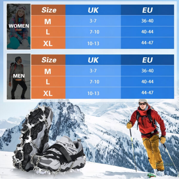 32 dents de crampons conçus pour la randonnée sur glaciers
