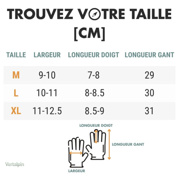 Modèle de gants technique pour les randonnées en ski