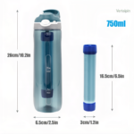 Gourde trek avec filtre intégré pour eau propre