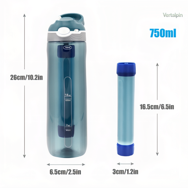 Gourde trek avec filtre intégré pour eau propre