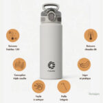 Gourde isotherme compacte avec paille pour les boissons froides