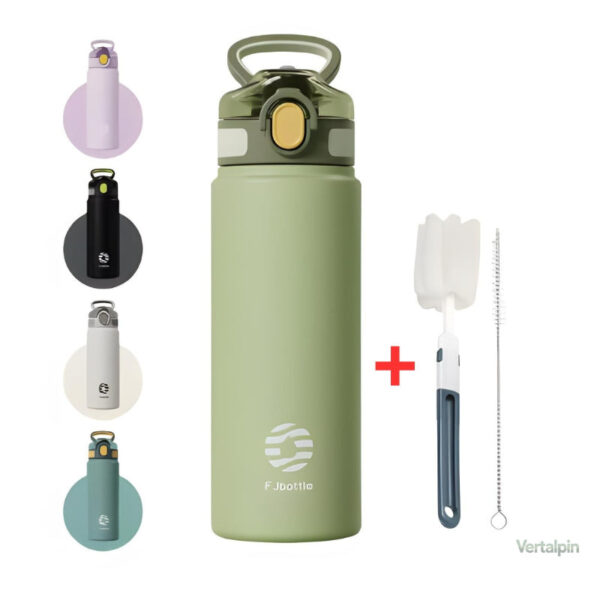Gourde isotherme légère et nomade avec paille