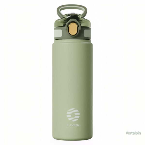 Gourde isotherme avec paille, idéale pour les voyages