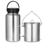 Gourde inox avec tasse intégrée pour randonnée