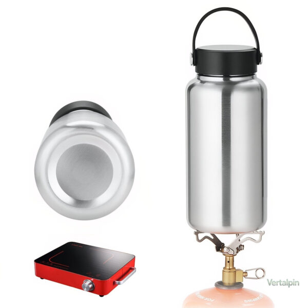 Gourde inox résistante avec accessoire tasse
