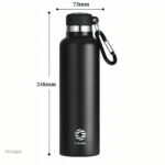 Accessoire de randonnée : gourde inox avec mousqueton