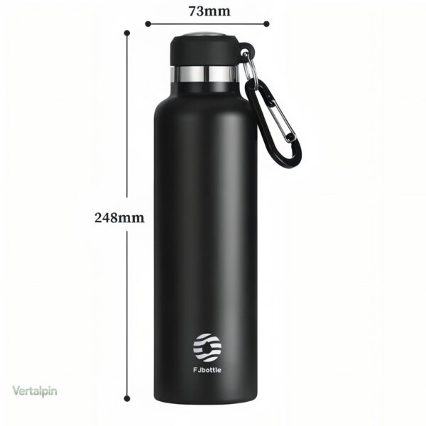 Accessoire de randonnée : gourde inox avec mousqueton