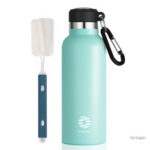 Gourde en inox pour trek avec clip de fixation