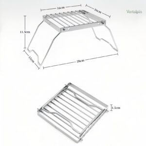 Grille compacte pour cuisson sur feu de camping