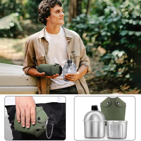 Gourde de trekking en aluminium résistante