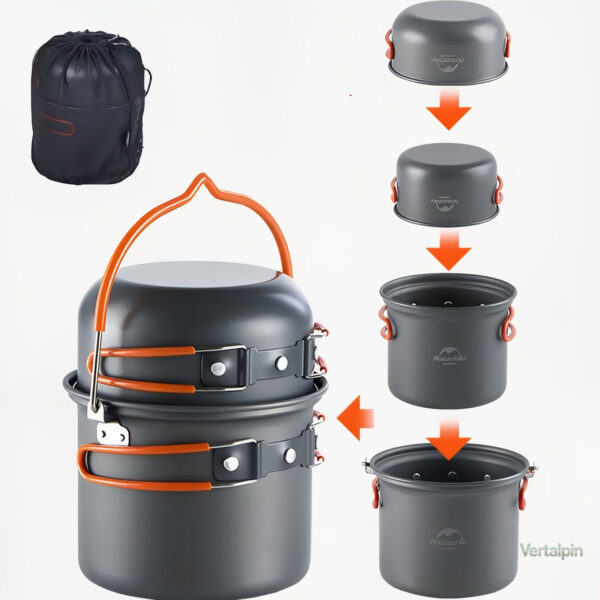 Kit de cuisson pour randonneurs, facile à transporter