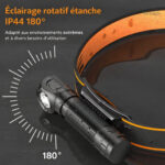 Lampe de poche frontale résistante aux intempéries