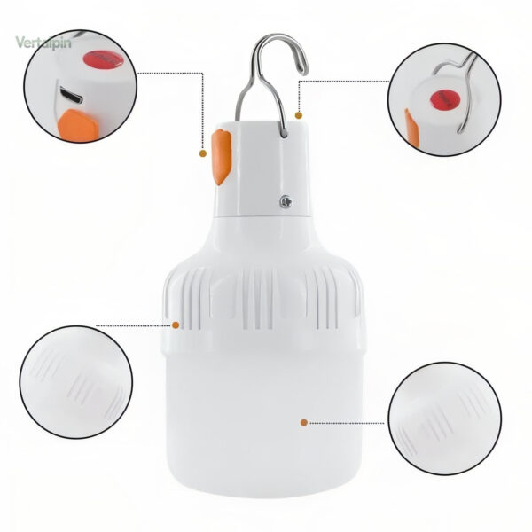 Lanterne de randonnée rechargeable, puissance 60W