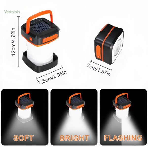 Éclairage solaire pliable pour aventures en plein air