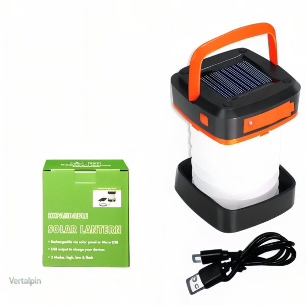 Lanterne pliable avec source d'énergie solaire