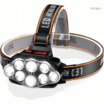 Lampe frontale rechargeable 9 LEDs pour randonnée