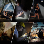 Lampe frontale avec 9 LEDs pour visibilité accrue