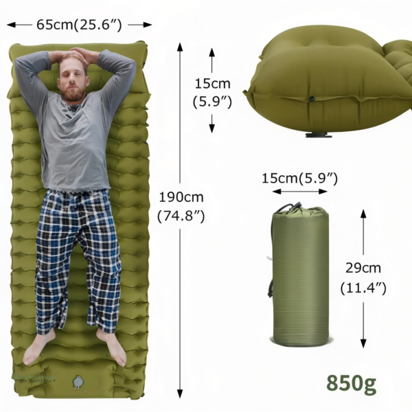 Matelas de camping pratique et confortable