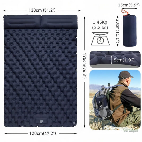 Matelas de camping gonflable pour deux personnes