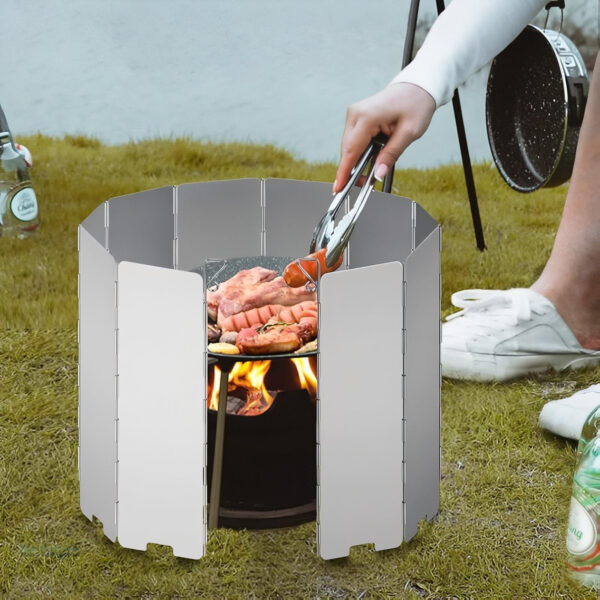 Accessoire de camping : pare-vent pour réchaud