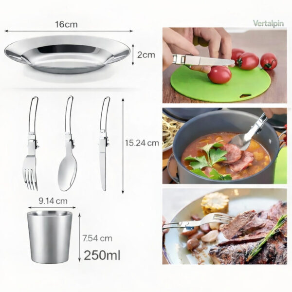 Kit de cuisine compact pour randonnée à deux