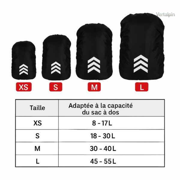 Accessoire de randonnée fluo pour sac à dos 20L