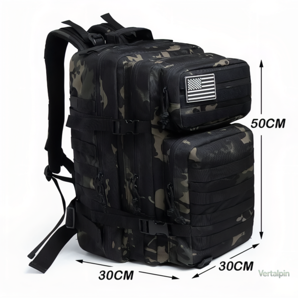Sac à dos trekking 45L avec design camouflage pratique