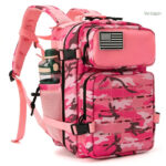 Sac à dos camouflage rose 25L pour randonnée et trekking