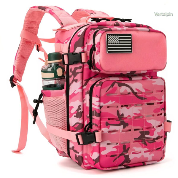Sac à dos camouflage rose 25L pour randonnée et trekking