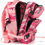 Sac à dos randonnée 25L, couleur rose, motif camouflage trendy
