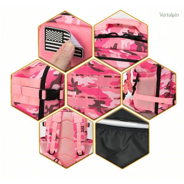 Sac à dos camouflage rose parfait pour les aventuriers