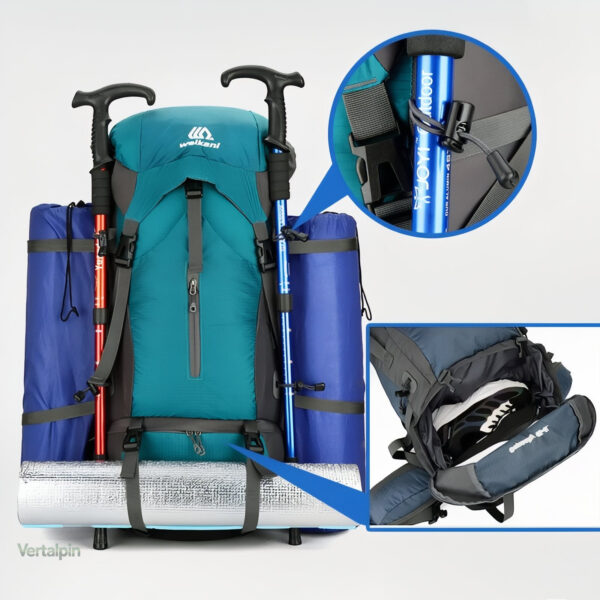 Sac de randonnée 70L, parfait pour le camping et le trekking