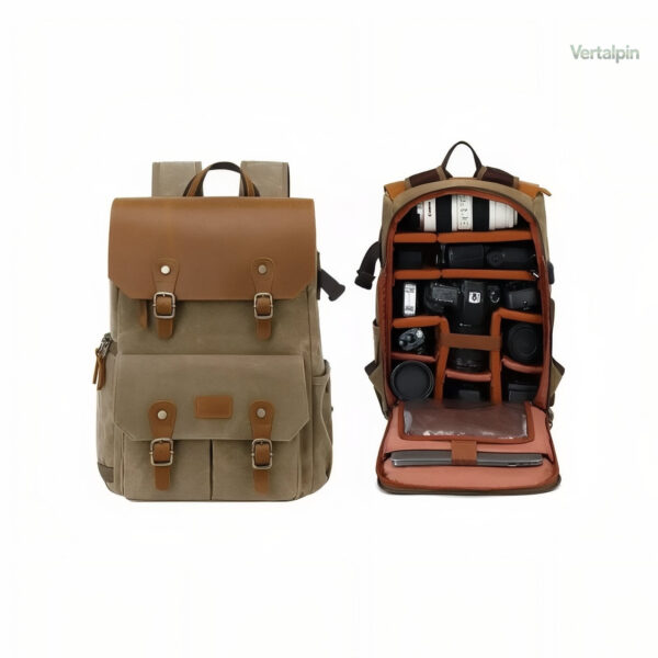 Sac à dos avec compartiments pour accessoires photo