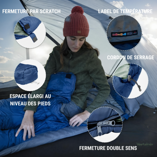 Sac de couchage polyvalent pour escapades en nature