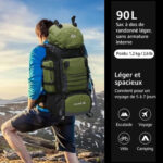 Sac à dos de 90 litres, conçu pour les aventuriers