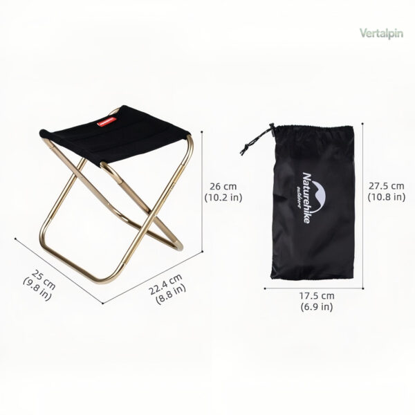 Tabouret de camping facile à transporter et à installer