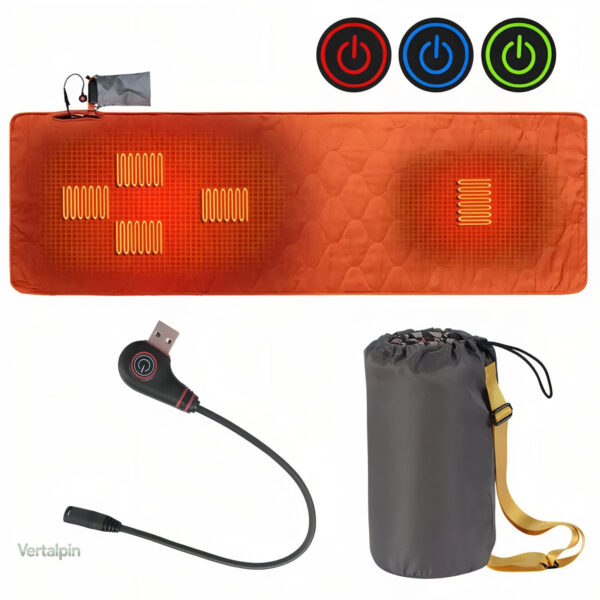 Accessoire camping : tapis chauffant USB pour chaleur