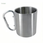 Tasse inox mousqueton pour randonnée et activités en plein air