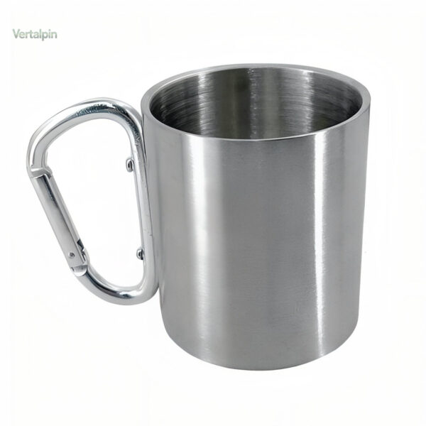 tasse-inox-mousqueton-1 Tasse inox mousqueton pour randonnée et activités en plein air