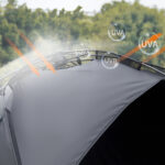 Tente de camping pour 4 avec auvent