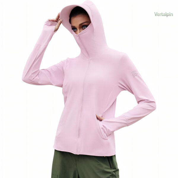 veste-capuche-legere-randonnee-femme-spf-50-1 Veste Légère Randonnée Femme UPF 50+